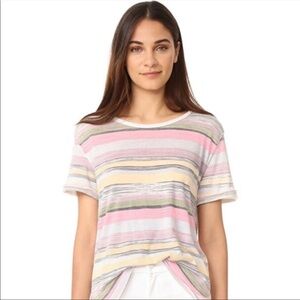 Women's Free People Army Multi Stripe Short Sleeve Tee Size XS